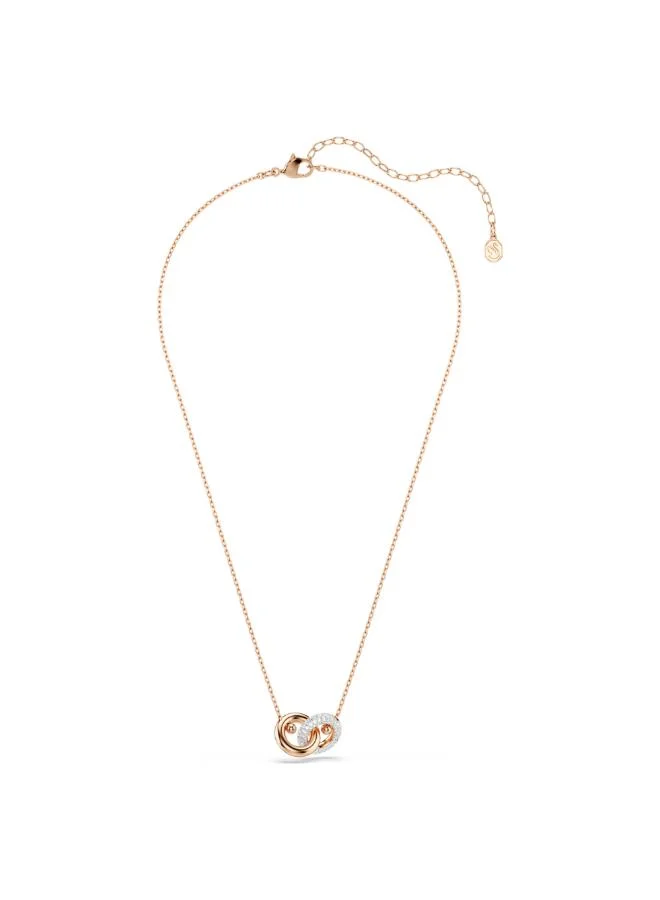 SWAROVSKI Dextera Small Crescent Rose Gold Tone Plated Pendant Necklace